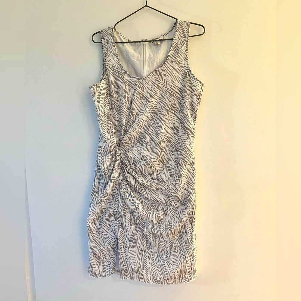 SPANNER | 100% Cotton White Ruched Front Dress